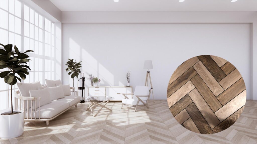 jual lantai parquet herringbone